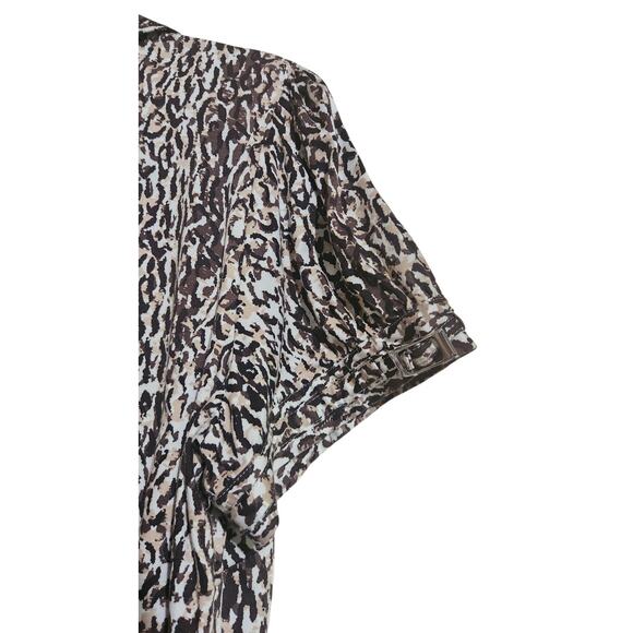 Apt. 9 Women's 1X Brown Leopard Print Blouse Shirt Button Up Stretch Classic Top - Picture 4 of 10